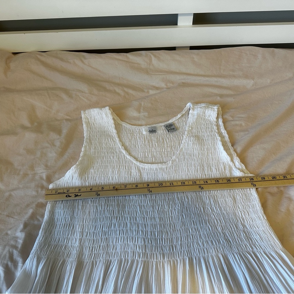 Dalin White Maxi Dress Sleeveless Smocked Bodice Cottagecore Size XL - Picture 7 of 8